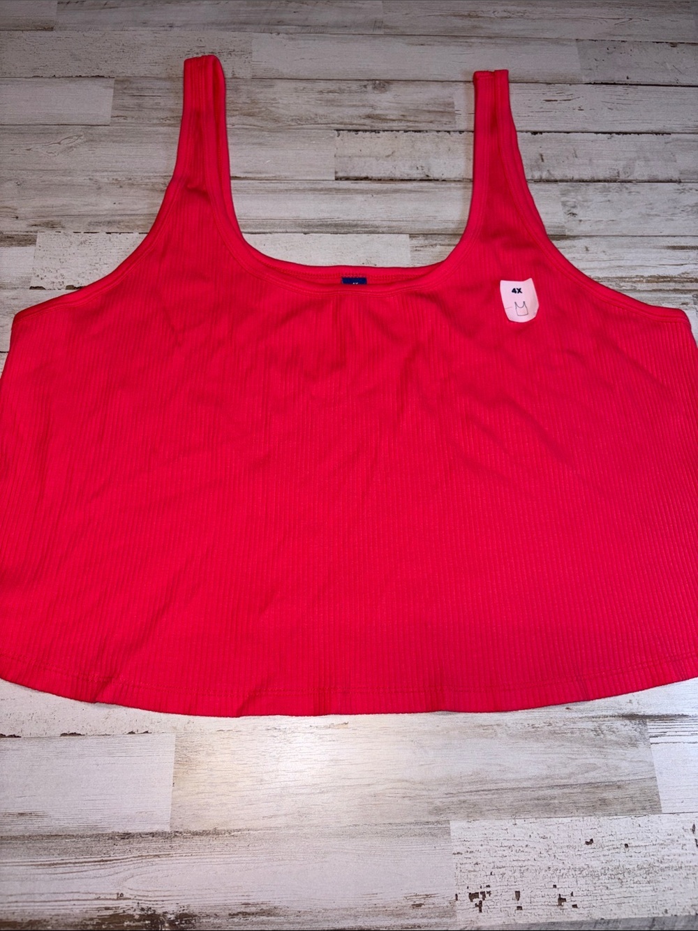 Old Navy Ribbed Cropped Scoop Tank - Bright Pink - Picture 10 of 11